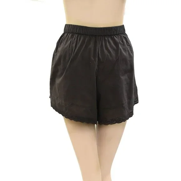 The Great Sleep The Eyelet Tap Shorts Lace High Waisted Cotton Pull-on L 272463 - Picture 9 of 10